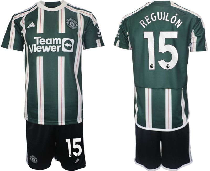 Men 2023-2024 Club Manchester United away green #15 Soccer Jersey